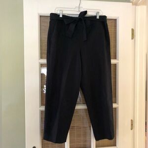 Black cropped linen tie-front pants by J. Crew factory